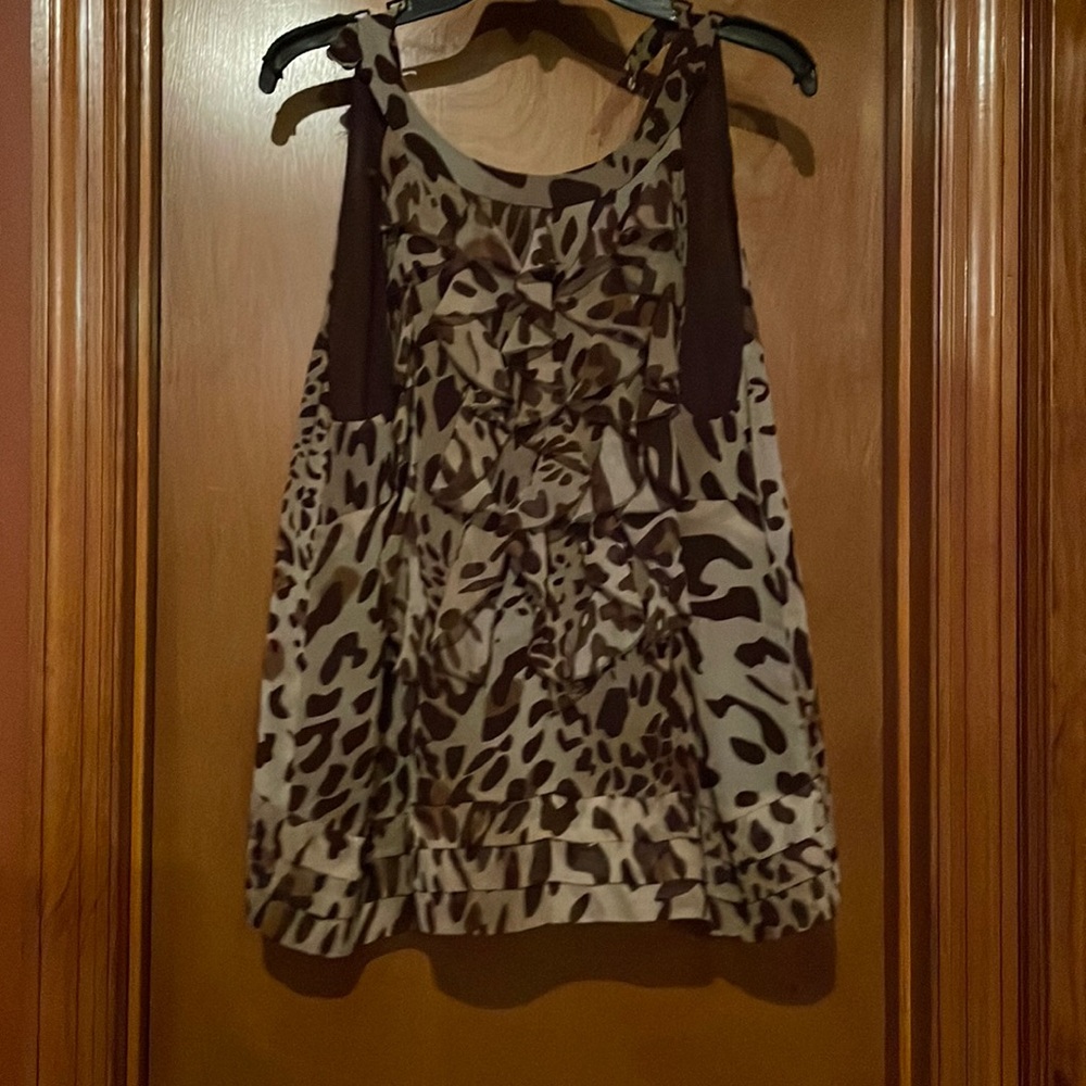 Animal print sleeveless blouse